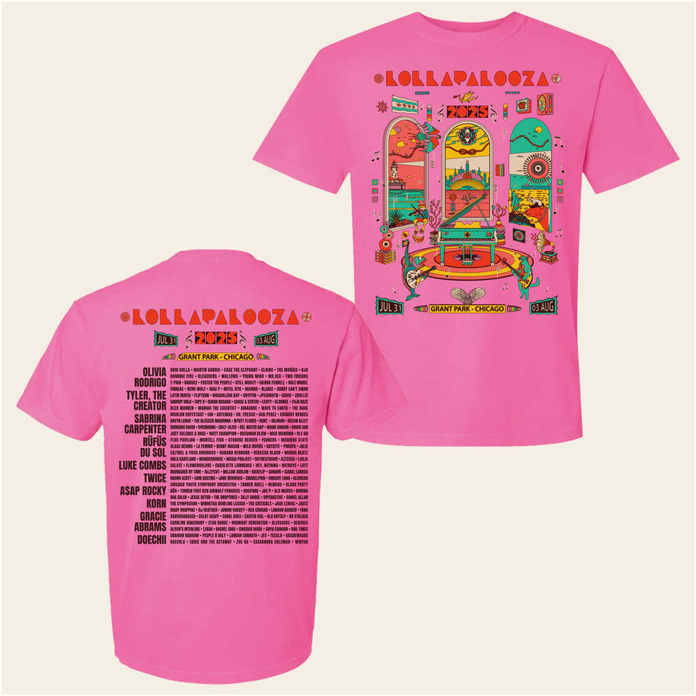 Lollapalooza Band Merch 2025 Poster T-Shirt Gifts For Her Birthday Gifts For Besties