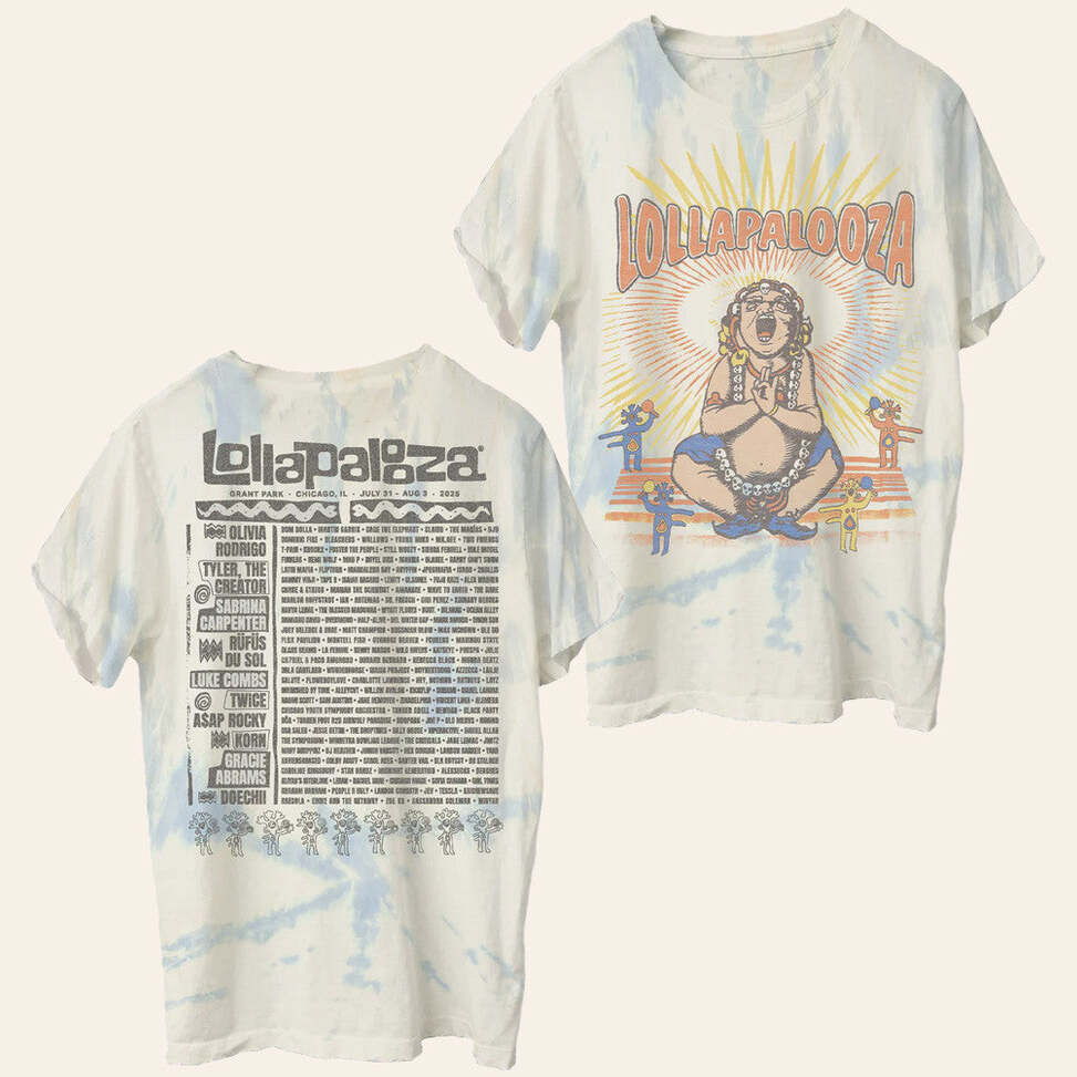 Lollapalooza Band Merch Buddha Tie-Dye T-Shirt Gifts For Friends Birthday Gifts For Her