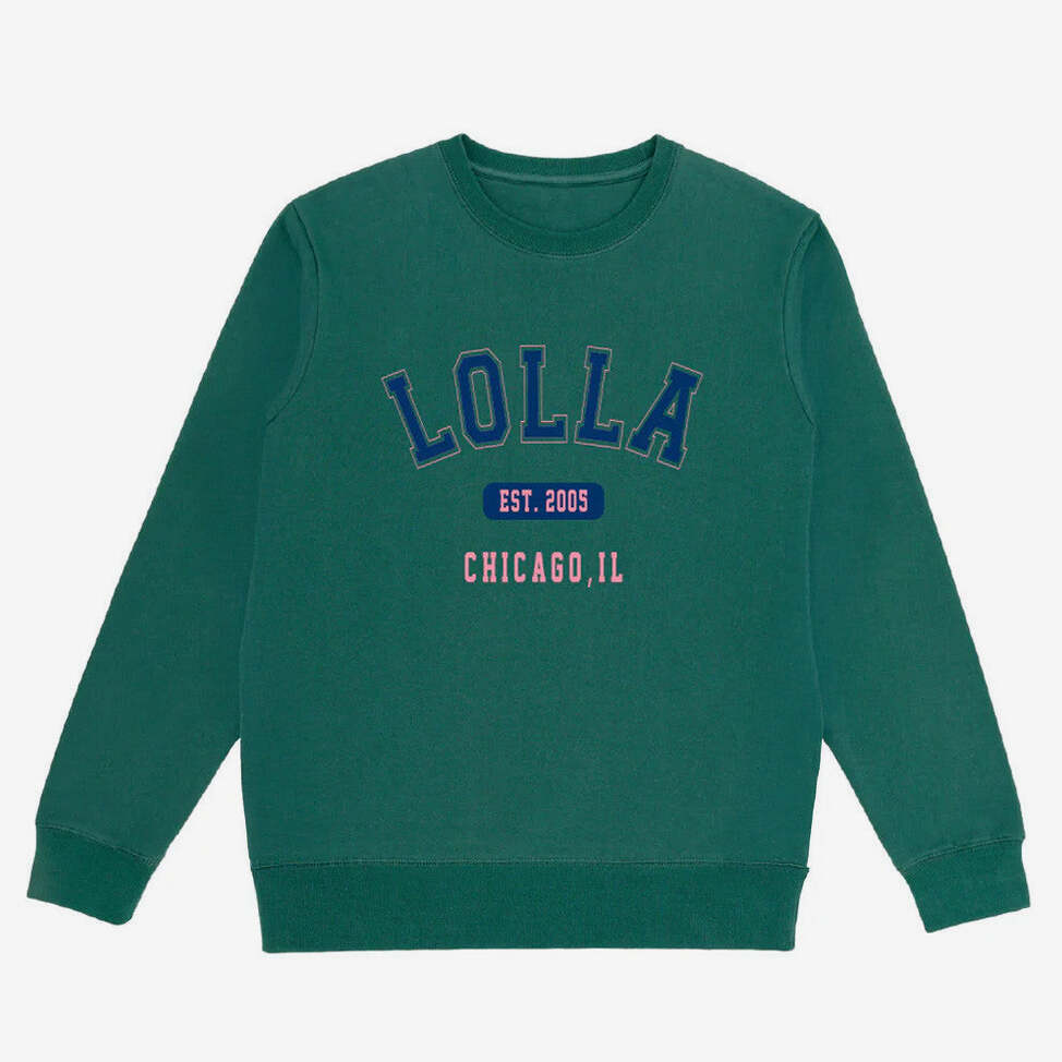 Lollapalooza Band Merch Lolla Collegiate Crewneck Sweatshirt Gifts For Her Gifts For Friends