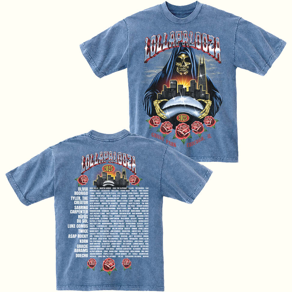 Lollapalooza Merch Rose Reaper T-Shirt Gifts For Dad Birthday Gifts For Best Friend
