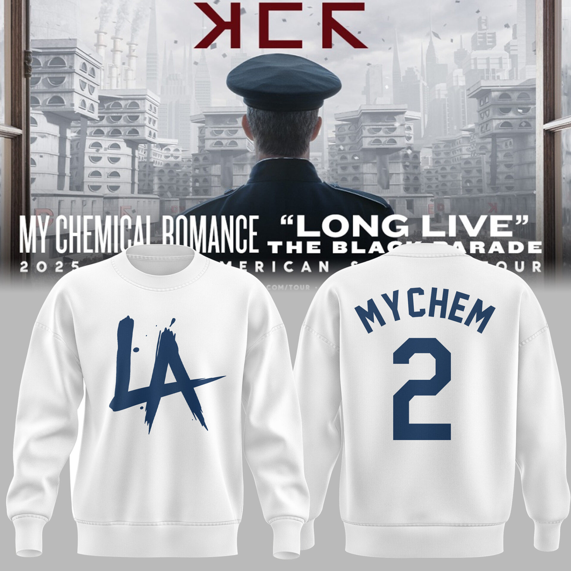 Long Live The Black Parade Tour 2025 X La Sweatshirt Gift For Baseball Fans