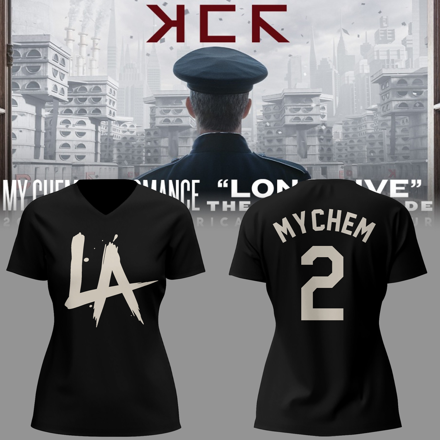 Long Live The Black Parade Tour 2025 X La Vneck Tshirt For Her