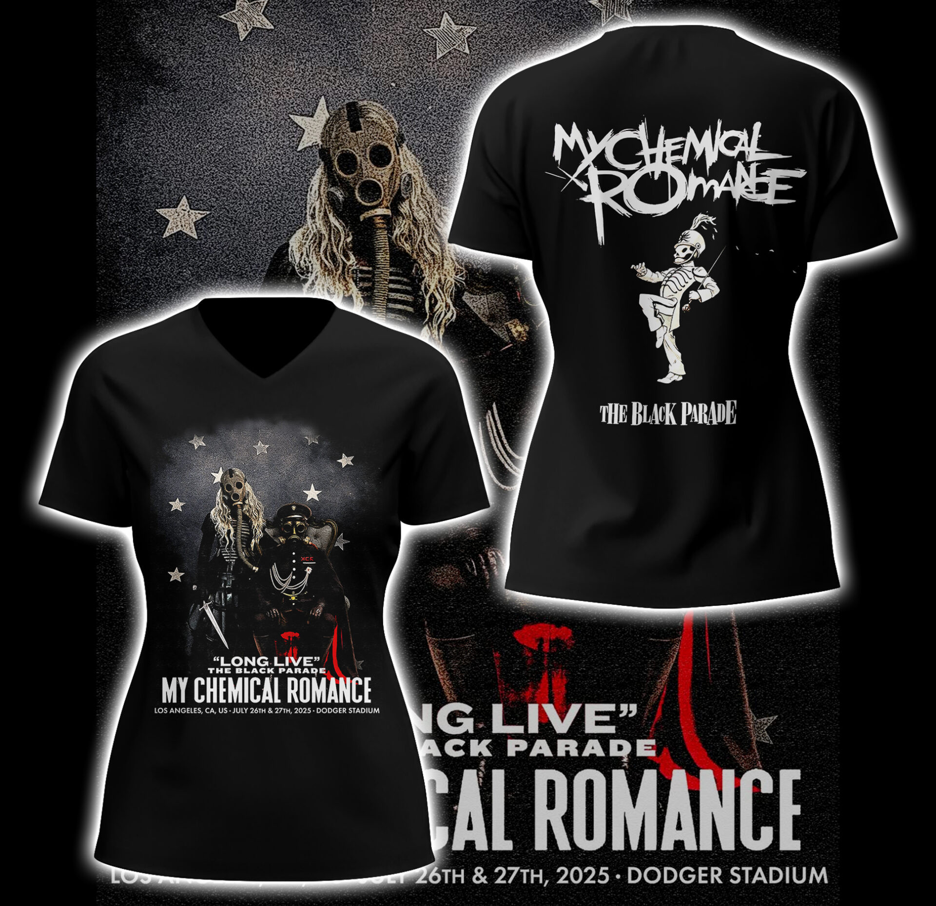 Long Live The Black Parade Tour 2025 X La Vneck Tshirt For Music Lovers