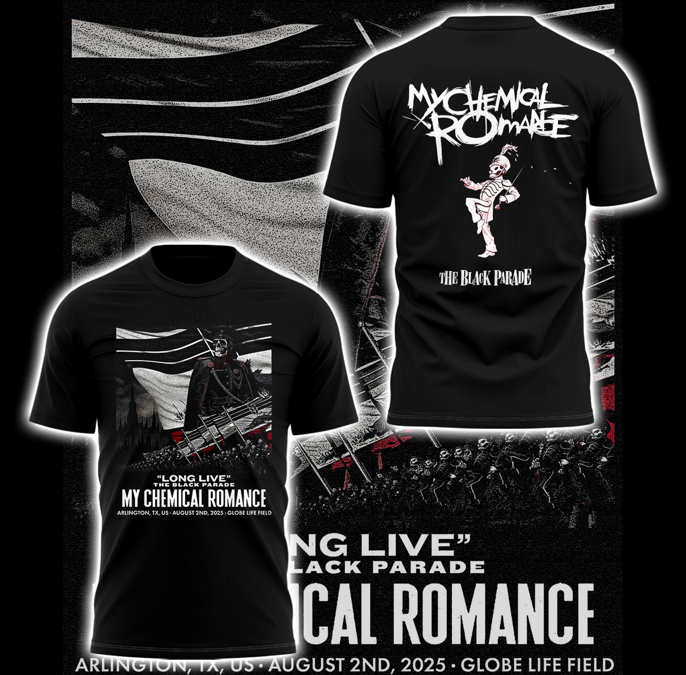 Long Live The Black Parade Tour 2025 X Texas Tshirt