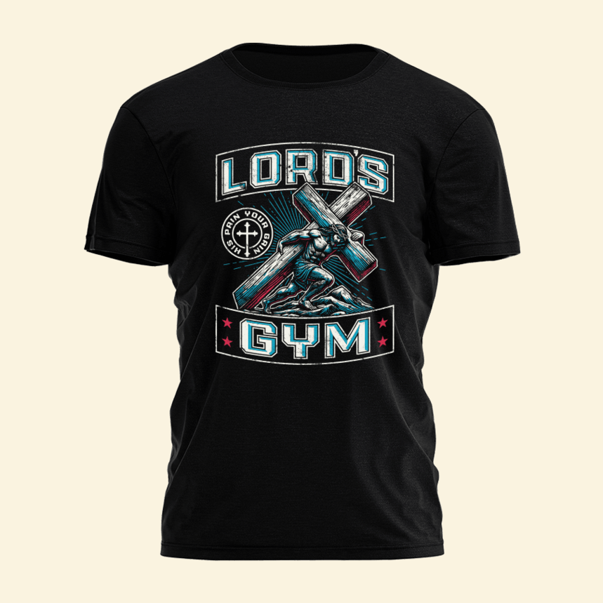 Lords Gym Shirt Funny Christian T-Shirt Jesus Lovers Gifts For Fitness Guys Birthday Gift Ideas
