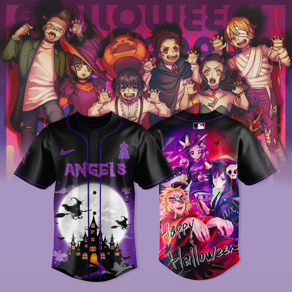 Los Angeles Angels Halloween Demon Slayer 2025 Jersey Angels Merch Baseball Enthusiast Gifts