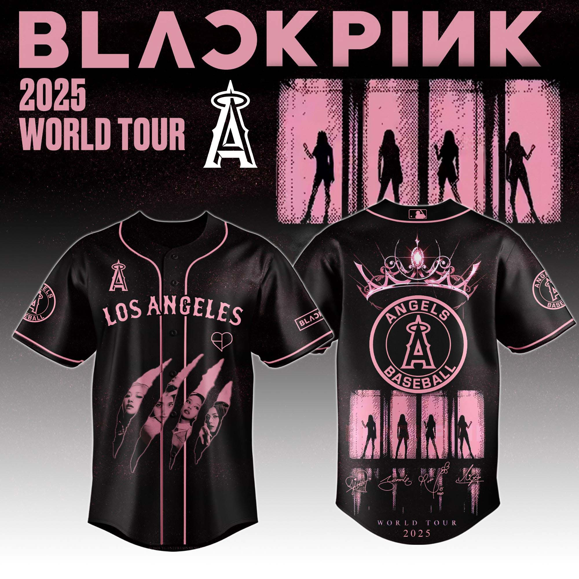 Los Angeles Angels Mlb X Black Pink World Tour Baseball Jersey For Fans Angels Merch