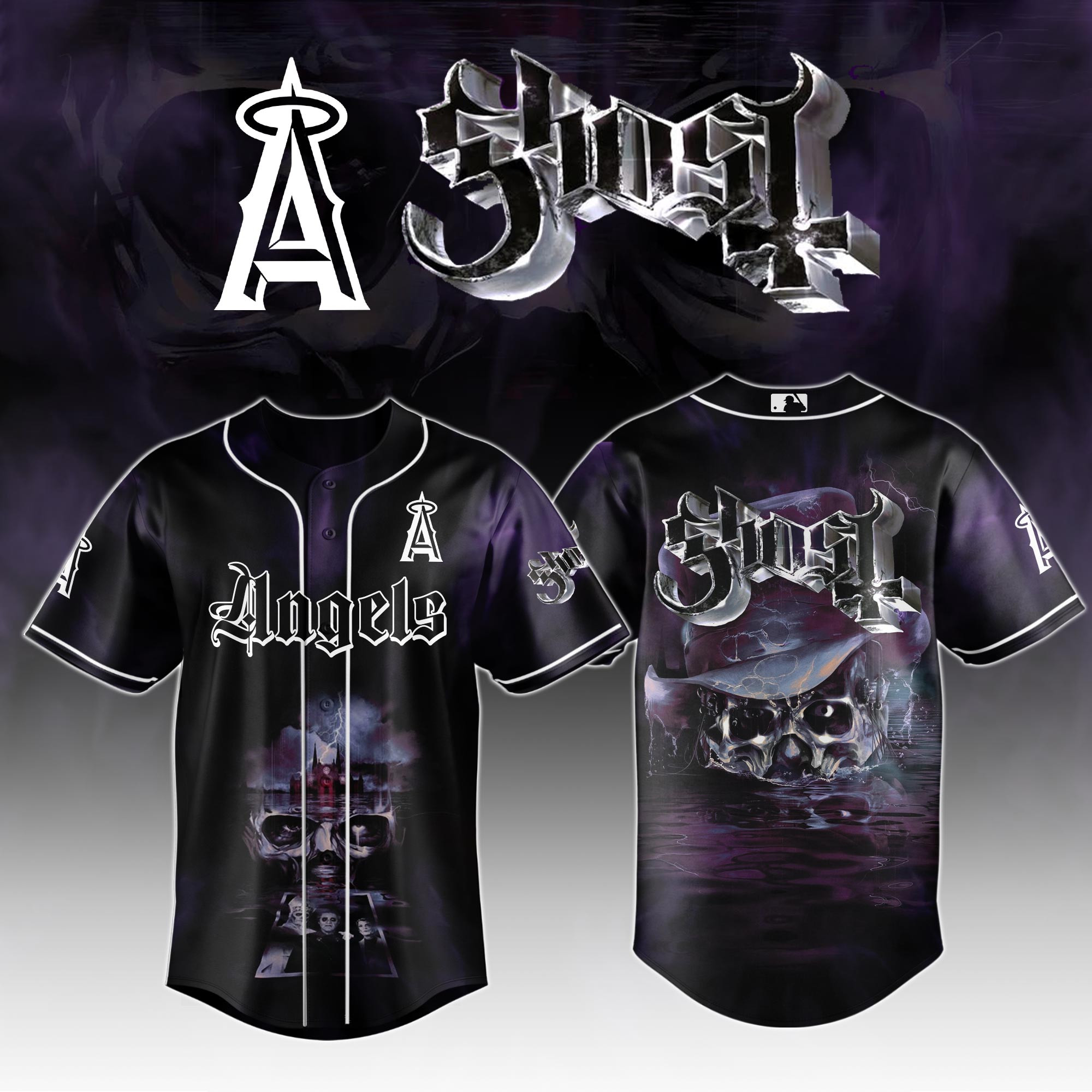 Los Angeles Angels Mlb X Ghost Skeletour World Tour Baseball Jersey For Fans