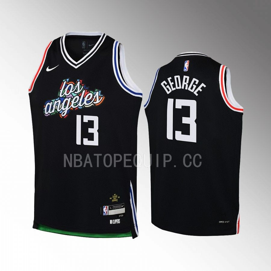 Los Angeles Clippers Paul George 13 City Edition Black Youth Jersey Swingman - JS691