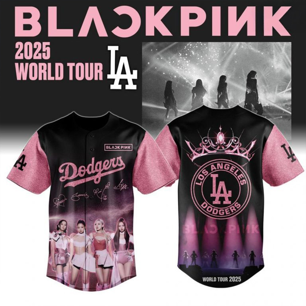 Los Angeles Dodgers Blackpink 2025 World Tour Special Baseball Jersey Dodgers Merch Fans Gifts