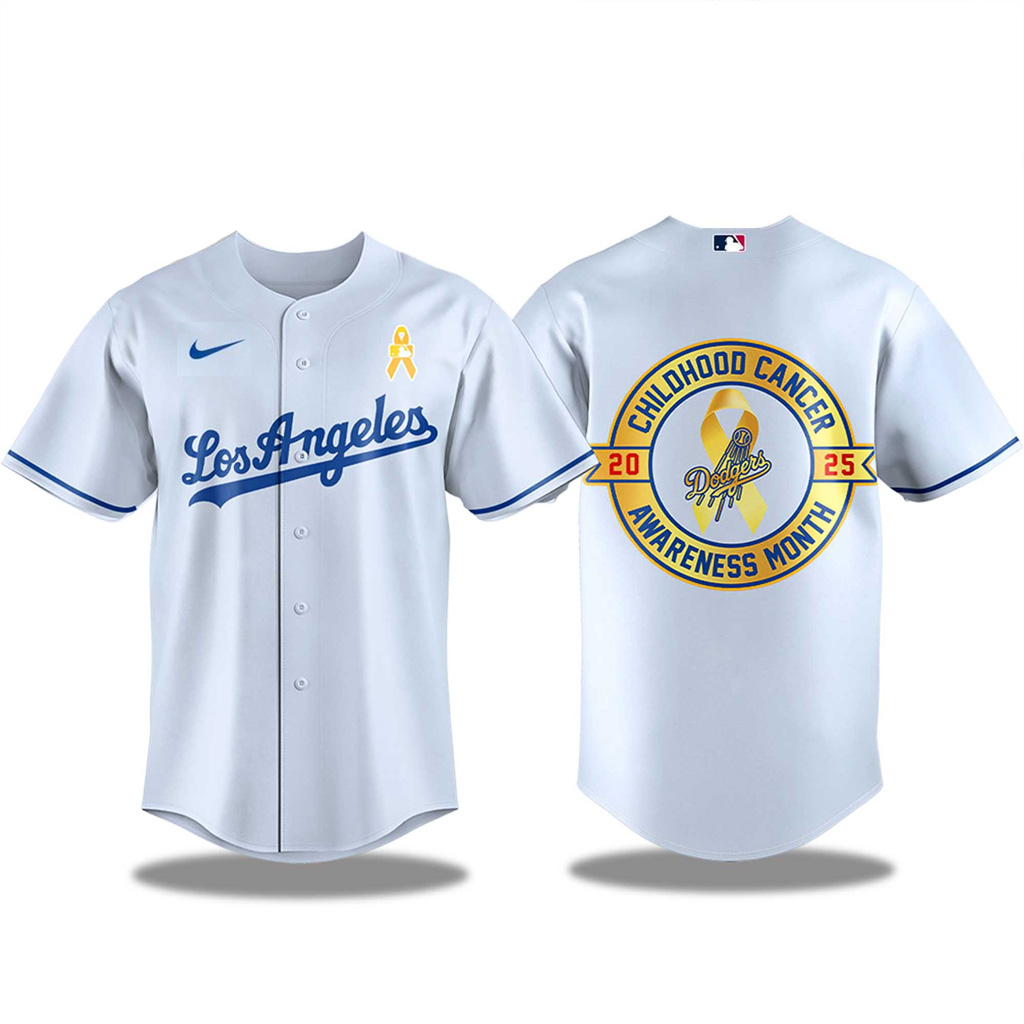 Los Angeles Dodgers Childhood Cancer Awareness Jersey Dodgers Merch Best Gift For Her