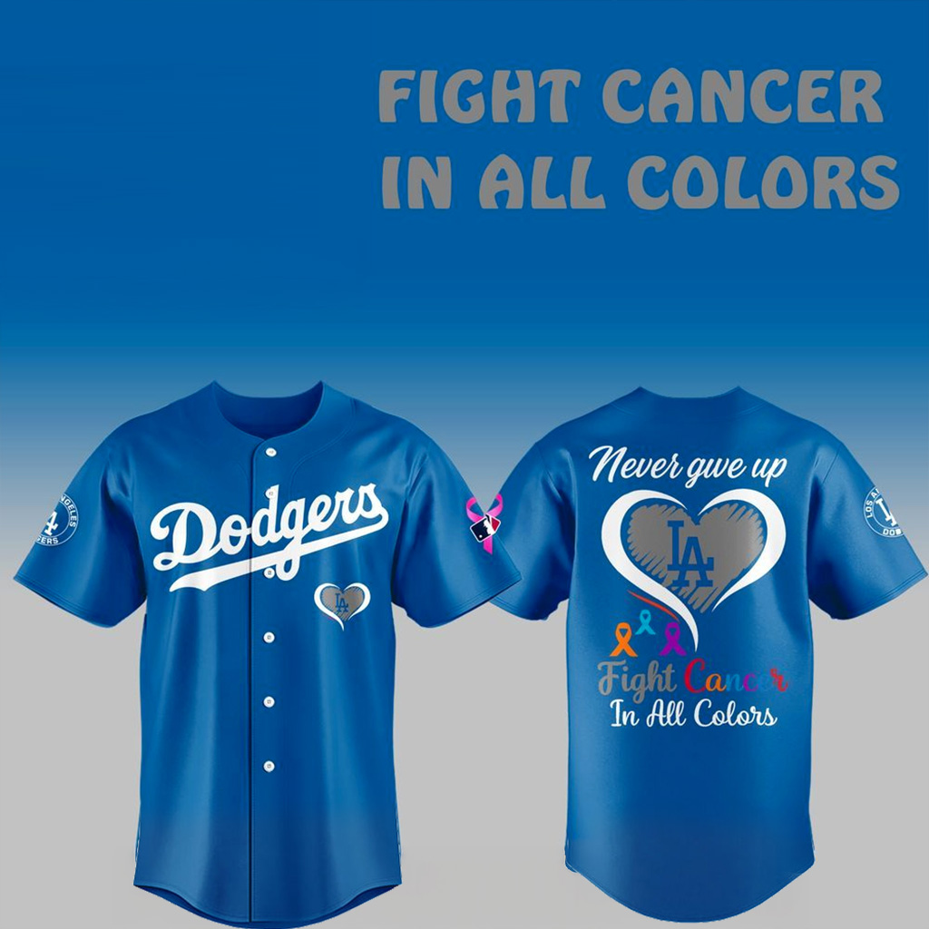 Los Angeles Dodgers Fight Cancer In All Colors Jersey Dodgers Merch Cool Baseball Gifts