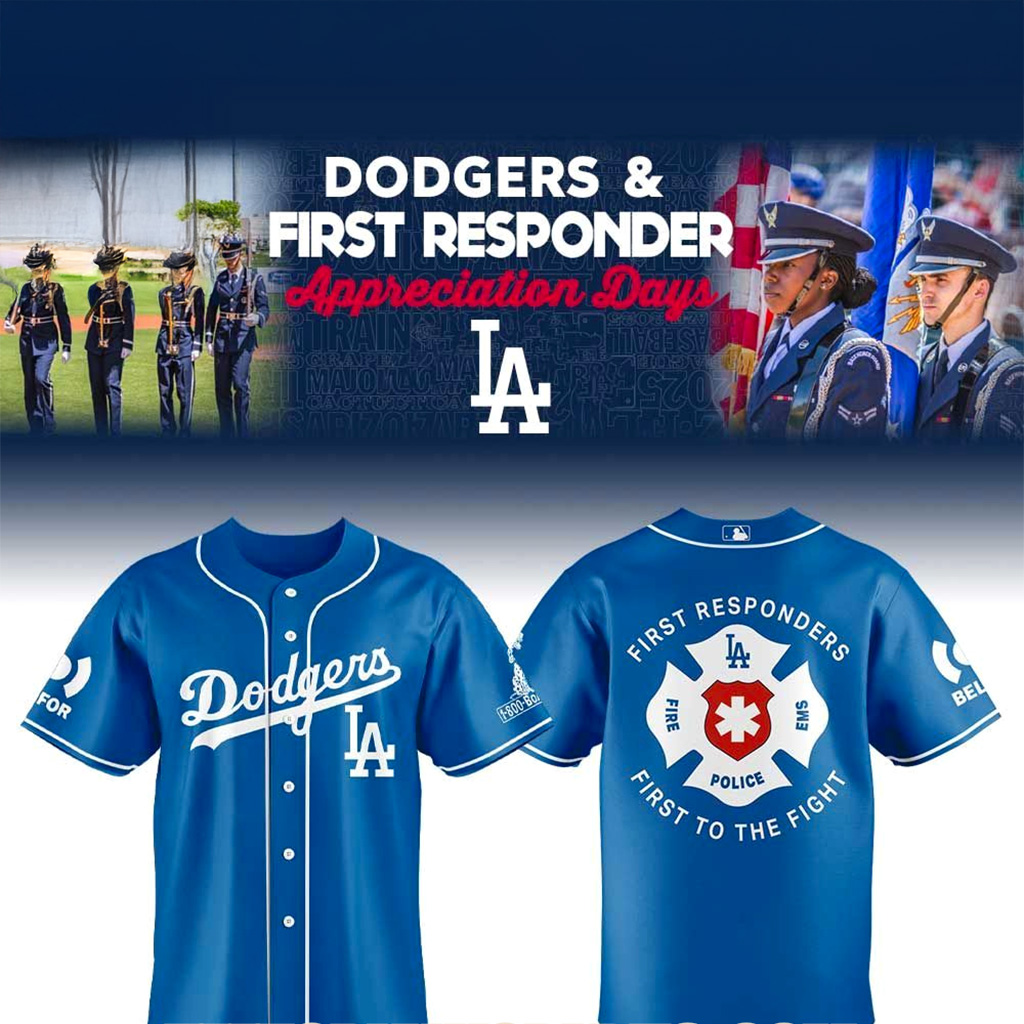 Los Angeles Dodgers First Responders Day Jersey Dodgers Merch Gifts For Baseball Fans