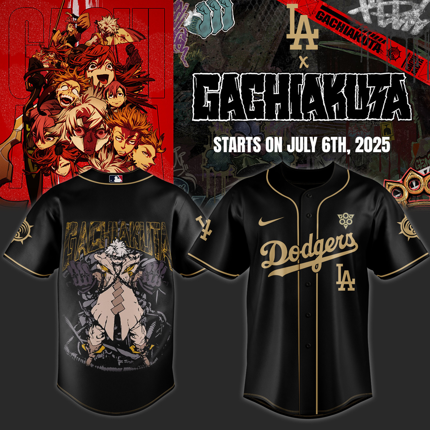 Los Angeles Dodgers Gachiakuta Jersey 2025 LA Dodgers X Anime Merch Unique Anime Gift