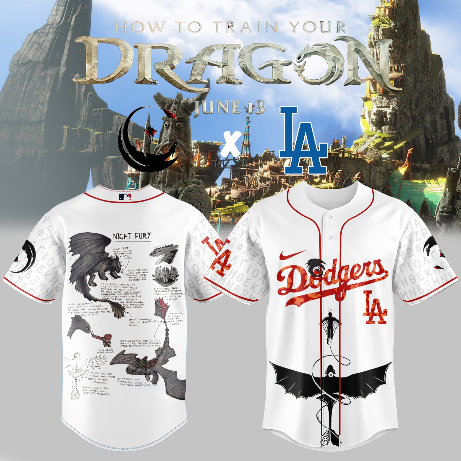 Los Angeles Dodgers How To Train Your Dragon Limited Jersey 2025 Gift For Fans