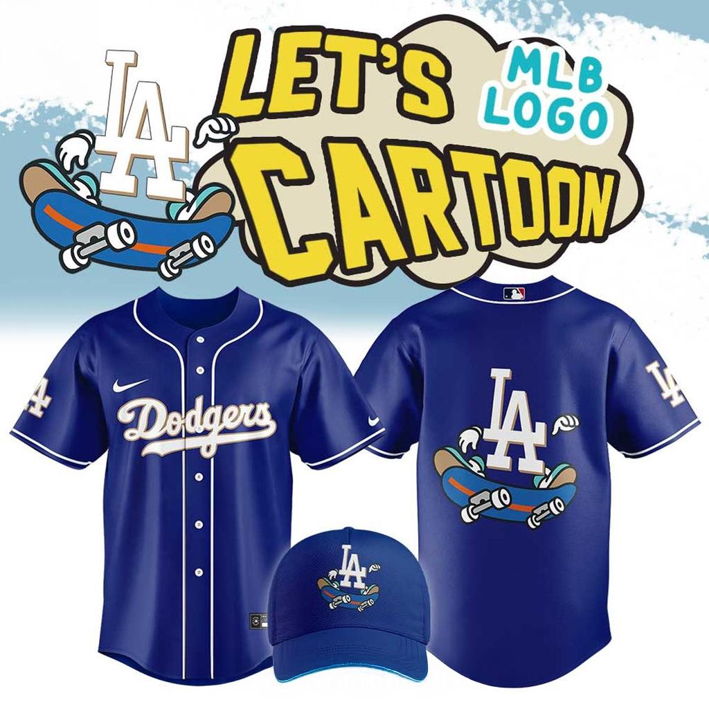 Los Angeles Dodgers Lets Cartoon Logo Collection Jersey Los Angeles Dodgers Merch Fans Gifts