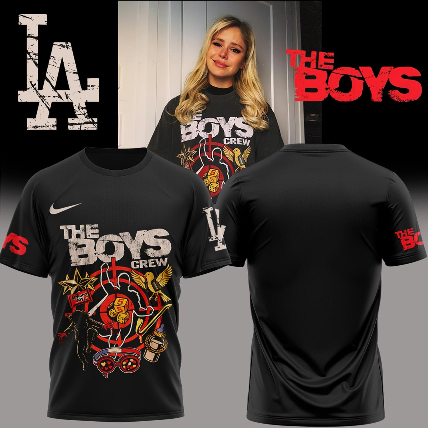 Los Angeles Dodgers Merch The Boys Crew T-shirts 2025 Best Gift For Tv Series Lovers