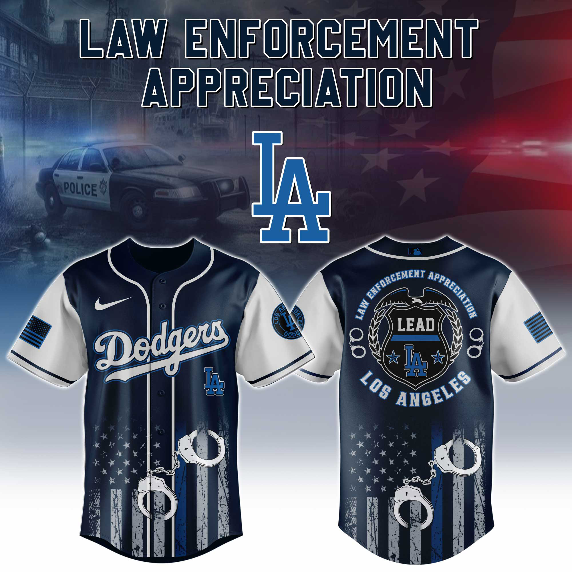 Los Angeles Dodgers Mlb X Law Enforcement Appreciation Day Jersey Limited