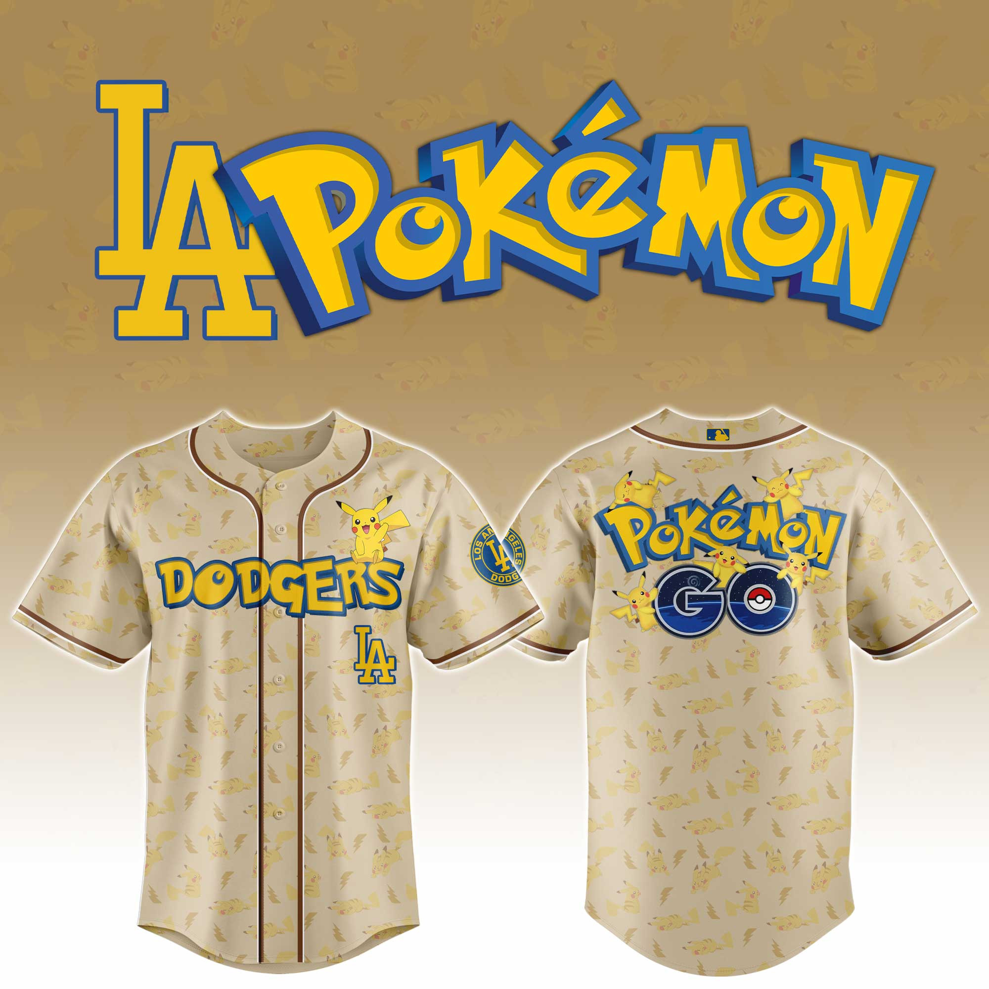 Los Angeles Dodgers Mlb X Pokemon Go Master Baseball Jersey For Fans