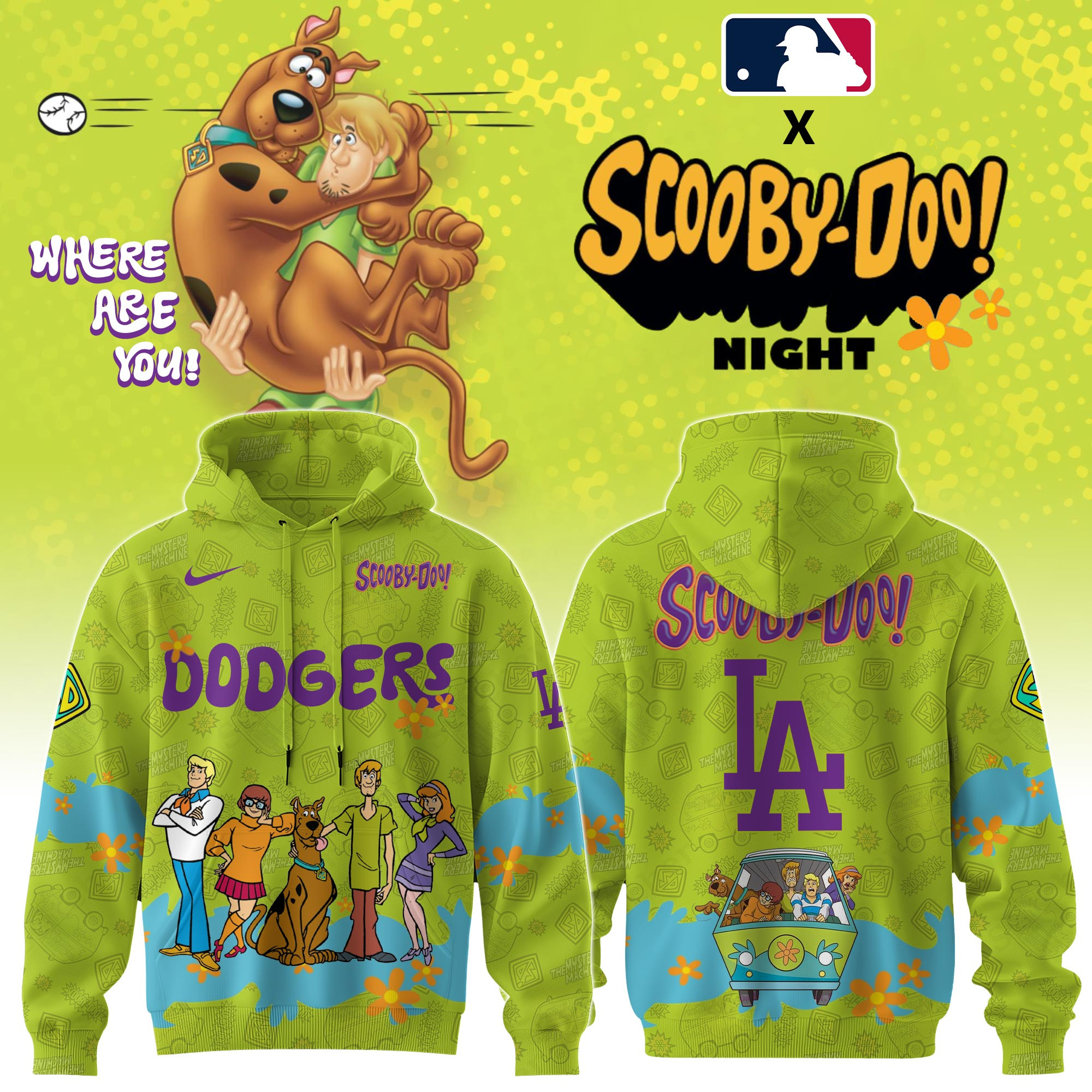 Los Angeles Dodgers Mlb X Scooby Doo Hoodie Best Gift For Fans