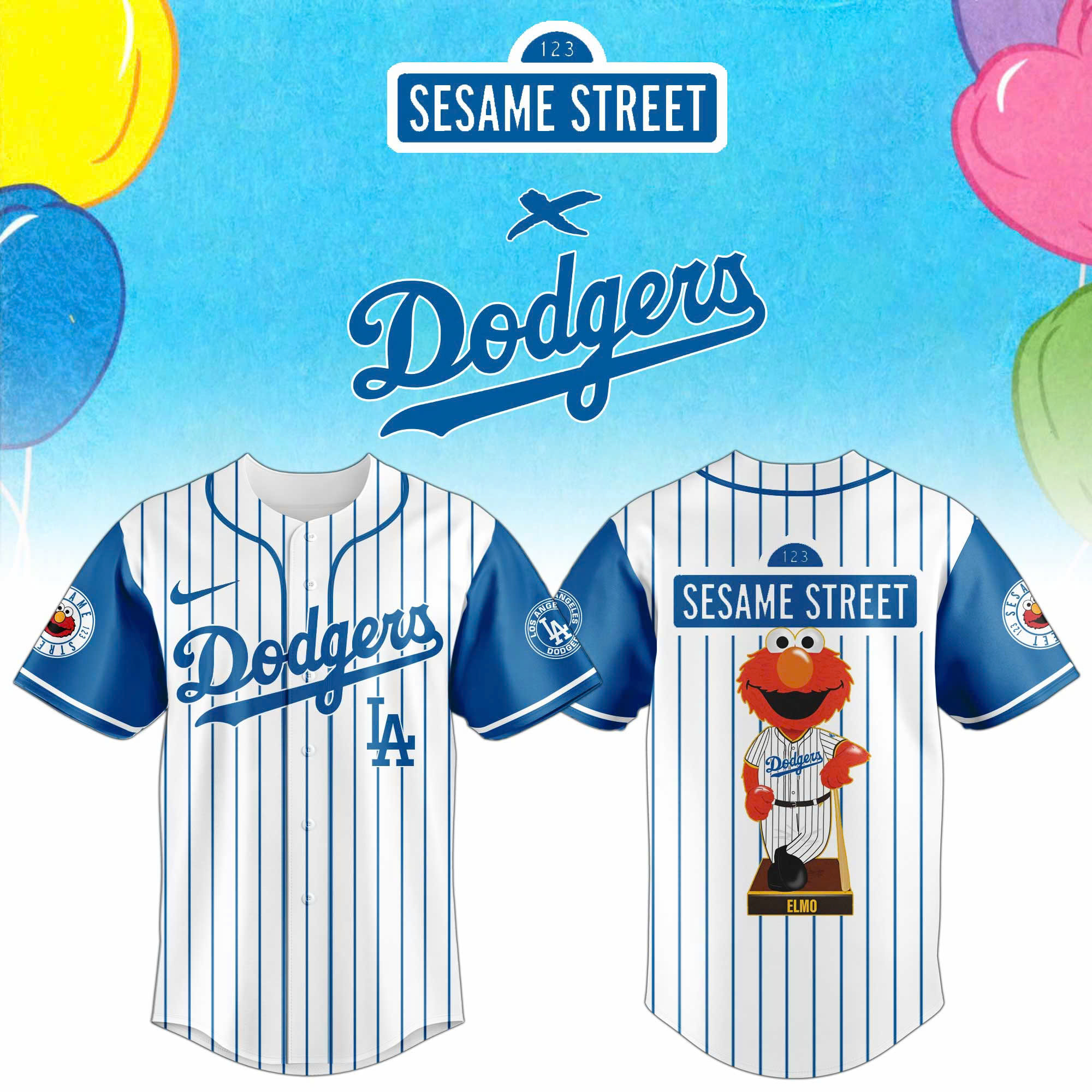 Los Angeles Dodgers Mlb X Sesame Street Day Jersey Fan Merch