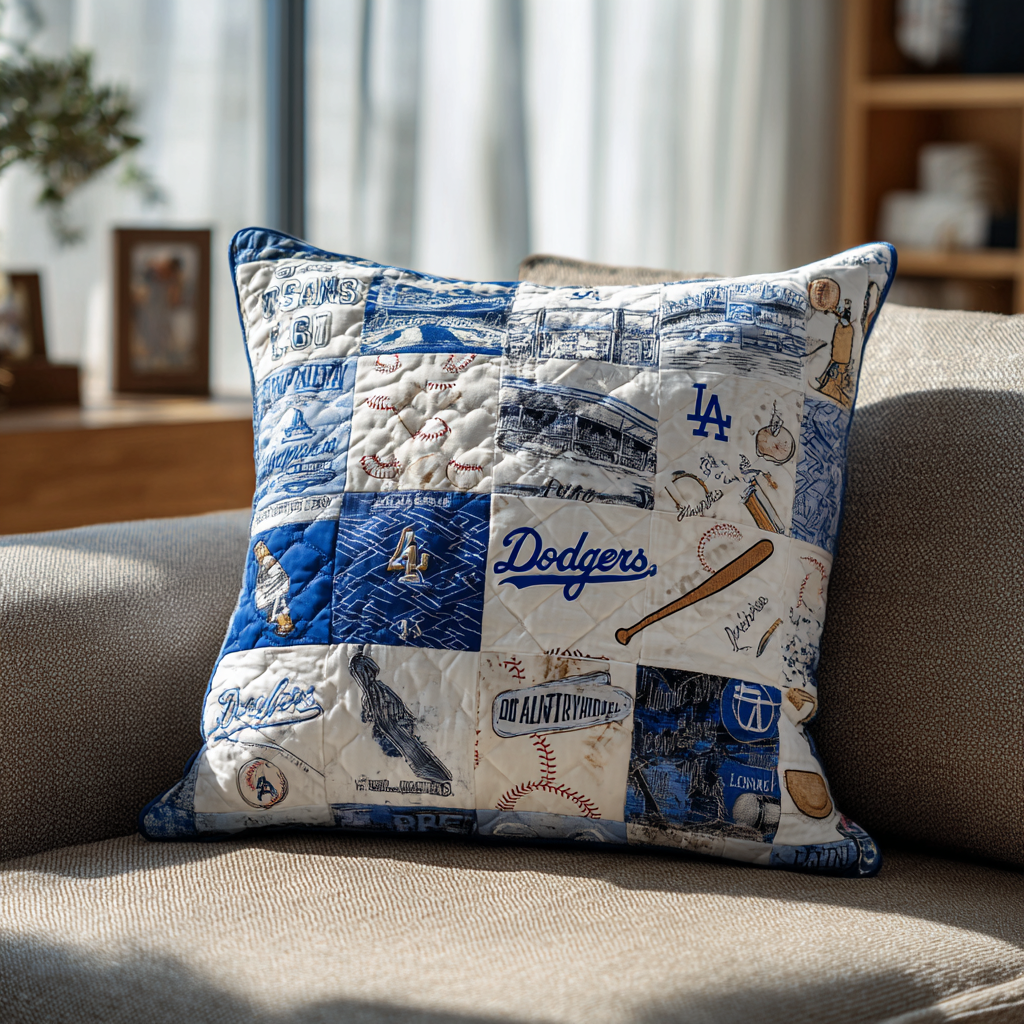 Los Angeles Dodgers Quilted Pillow Case Fan Merch Gift Home Decor