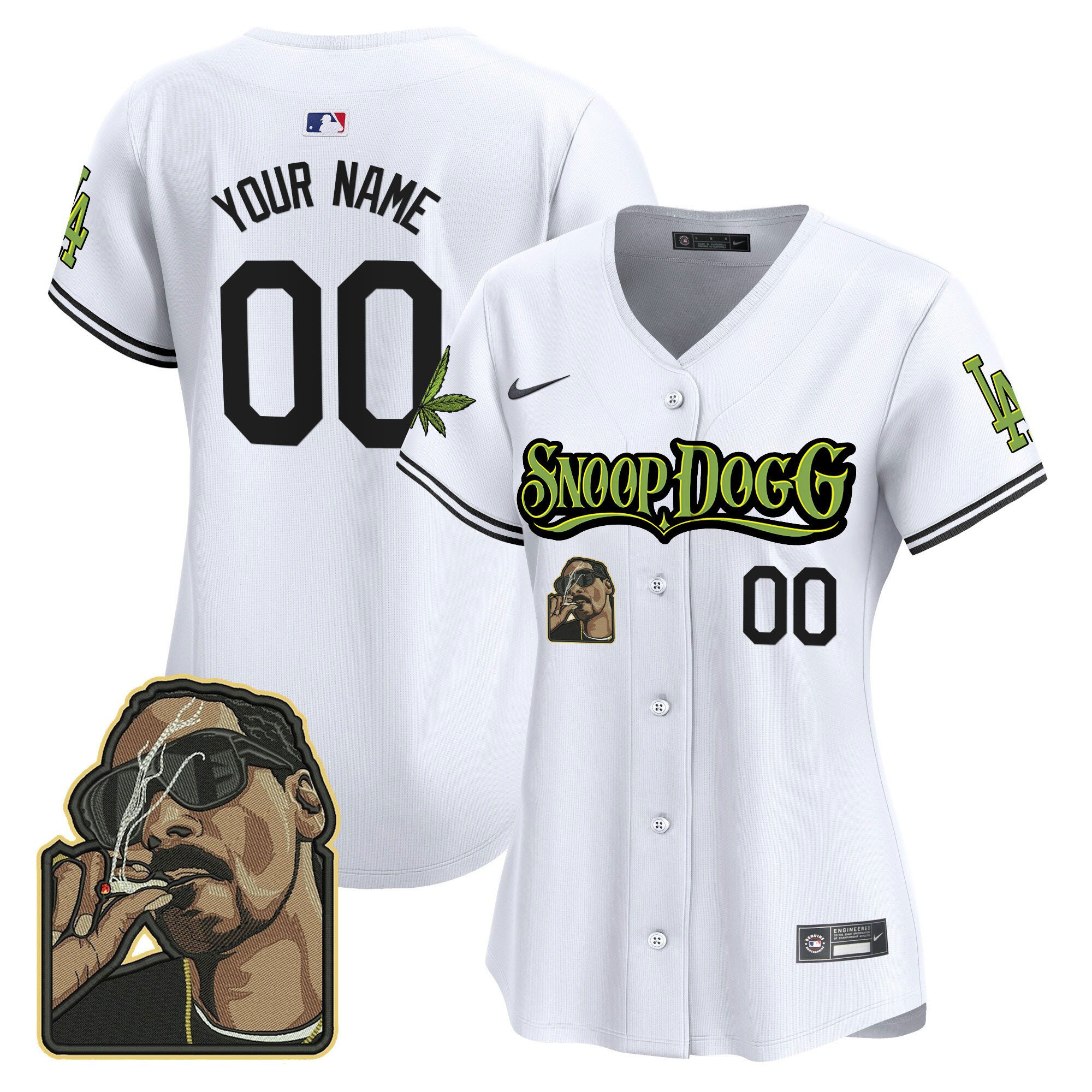 Los Angeles Dodgers Snoop Dogg Custom Women Jersey - White - JS790