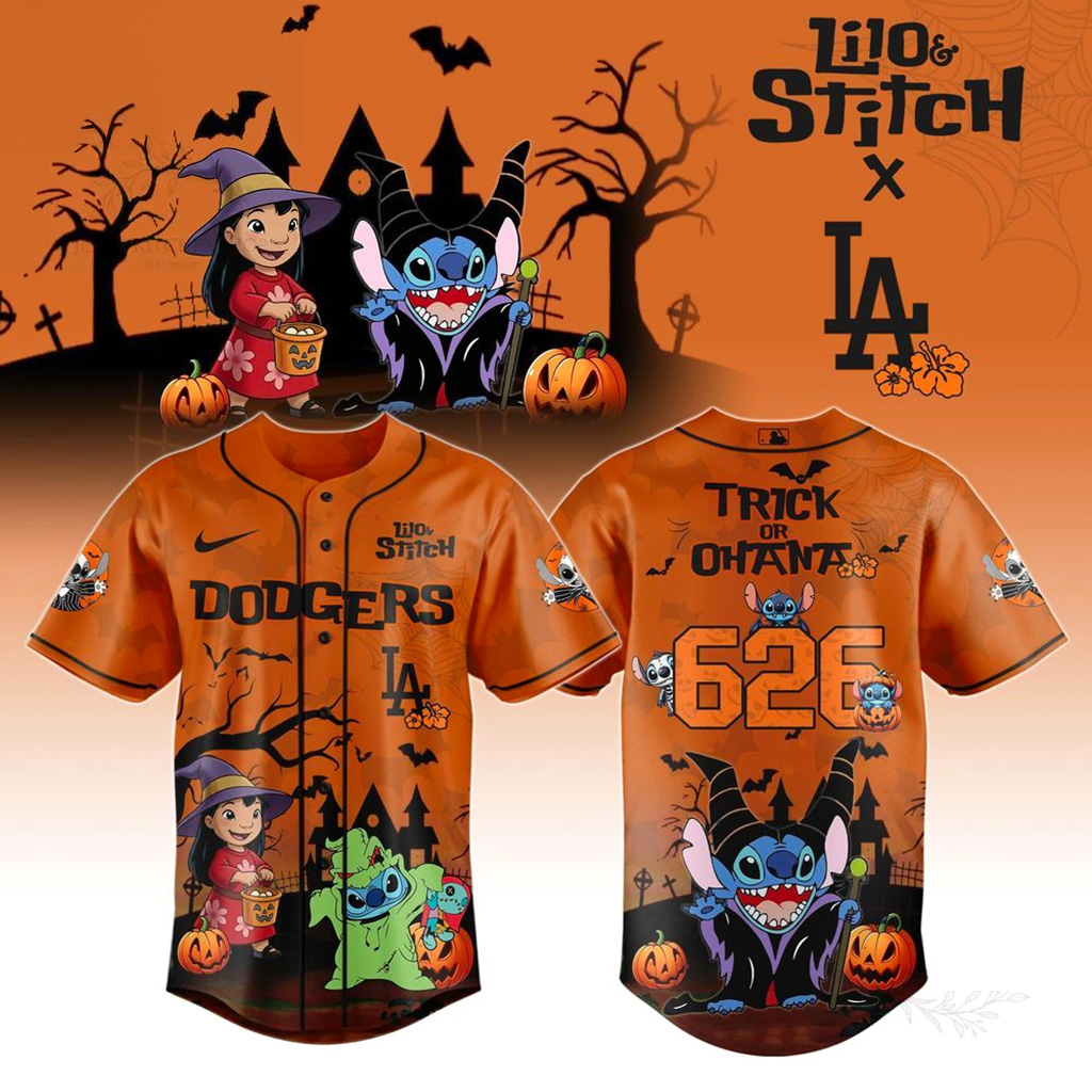 Los Angeles Dodgers X 626 Lilo Stitch Trick Or Treat Jersey Dodgers Merch Halloween Fan Gifts