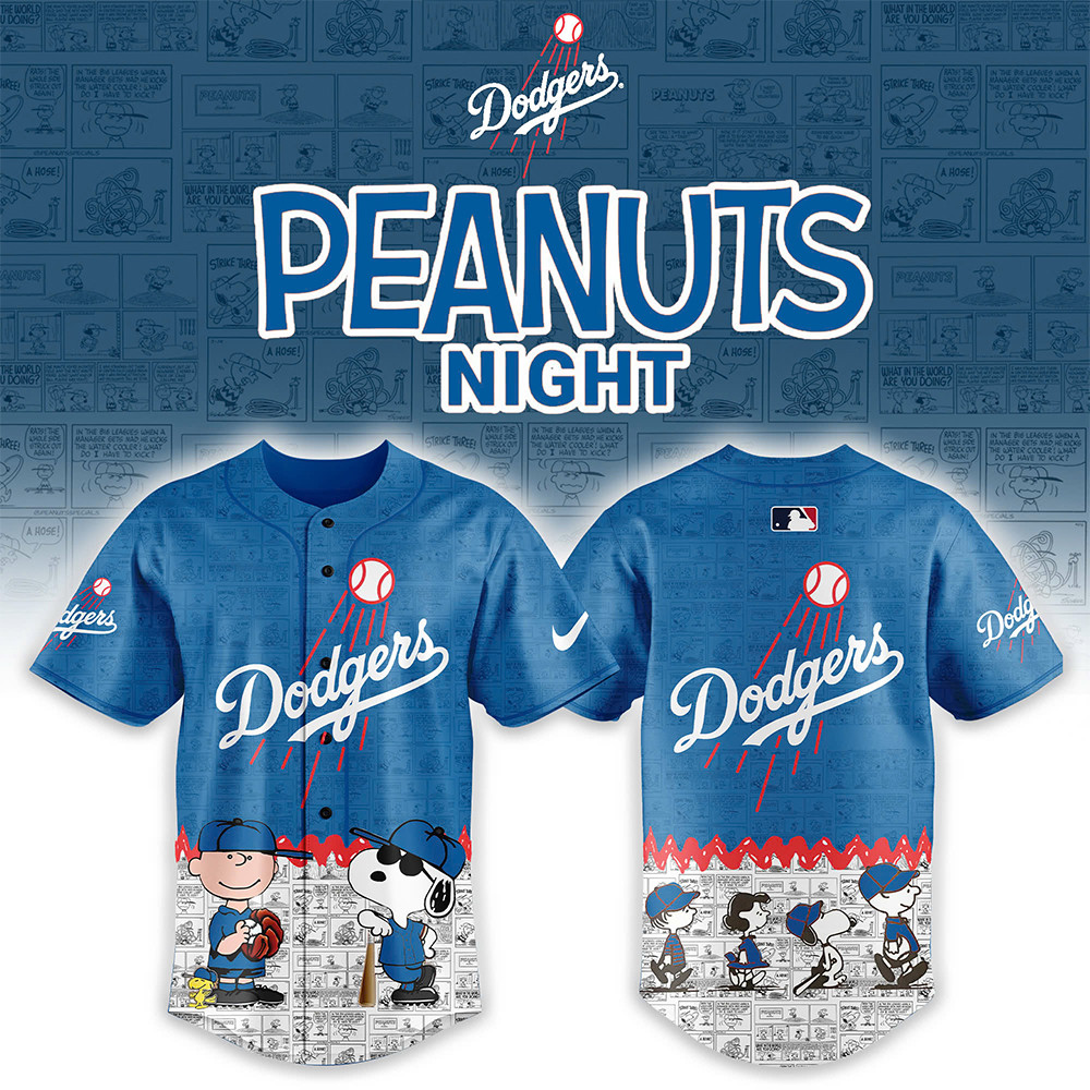 Los Angeles Dodgers x 75th Peanuts Anniversary Baseball Jersey Baseball Enthusiast Gifts