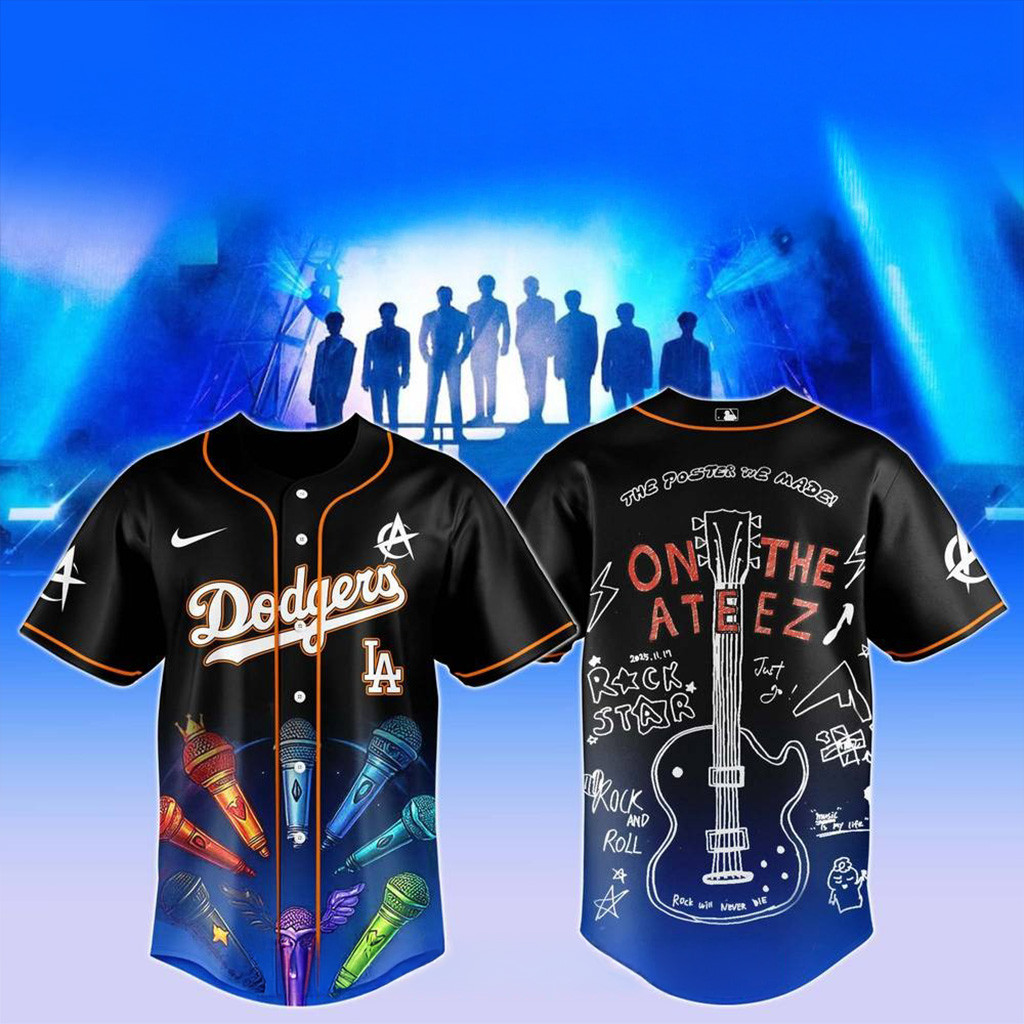 Los Angeles Dodgers X Ateez 2025 World Tour 2025 Jersey Dodgers Merch Fans Gifts
