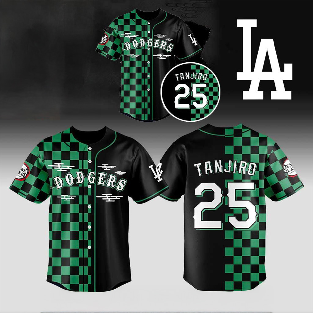 Los Angeles Dodgers X Demon Slayer Agatsuma Zenitsu Jersey Dodgers Merch Cool Baseball Gifts