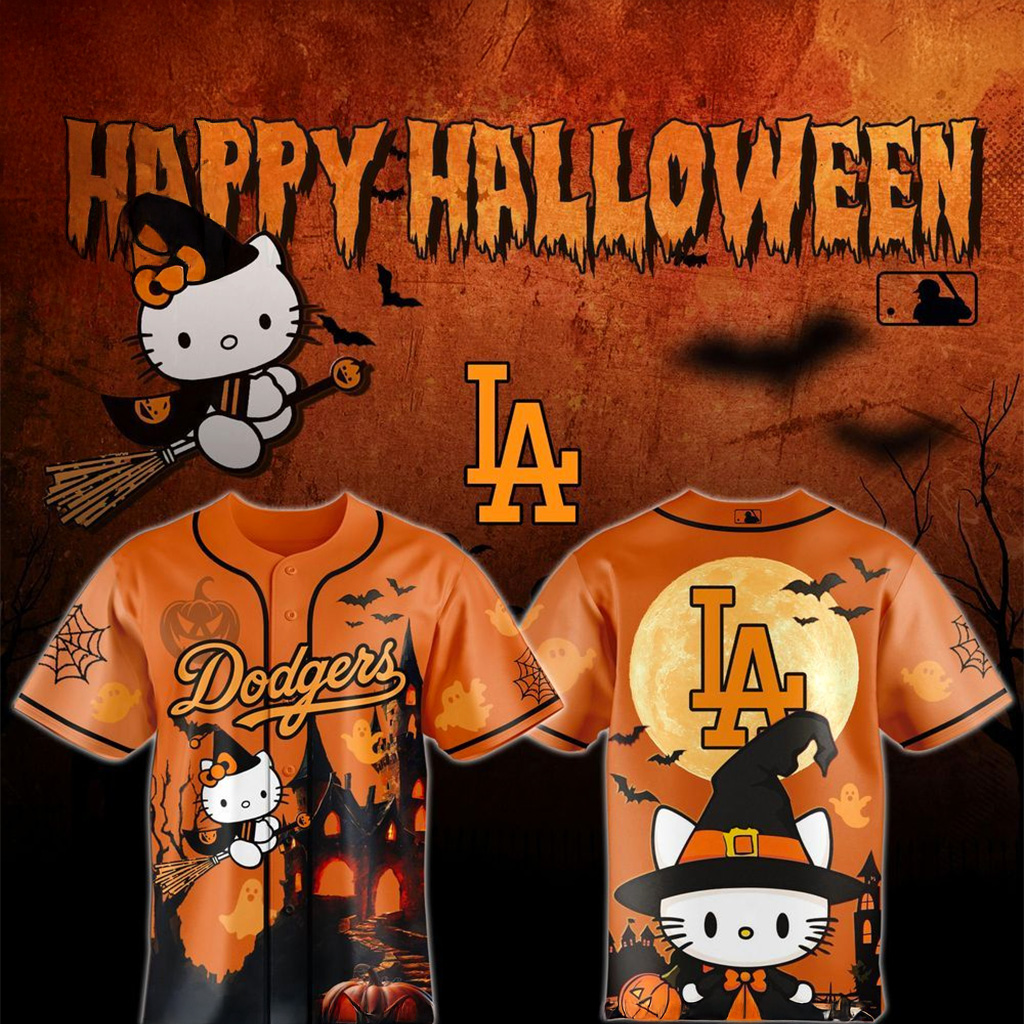 Los Angeles Dodgers X Hello Kitty Cosplay Halloween Jersey Dodgers Merch Gifts For Halloween