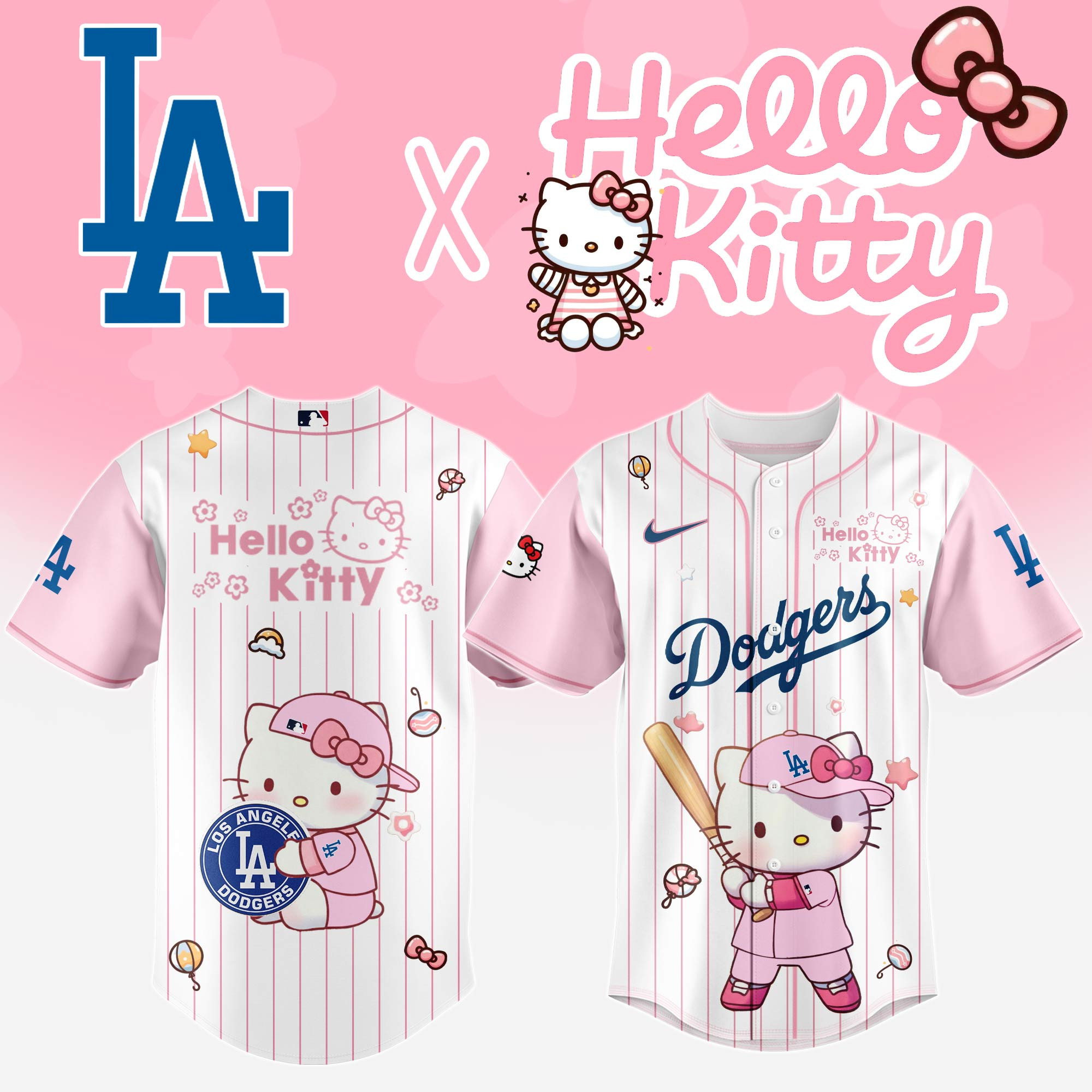 Los Angeles Dodgers X Hello Kitty Night 2025 Baseball Jersey Gift for Her