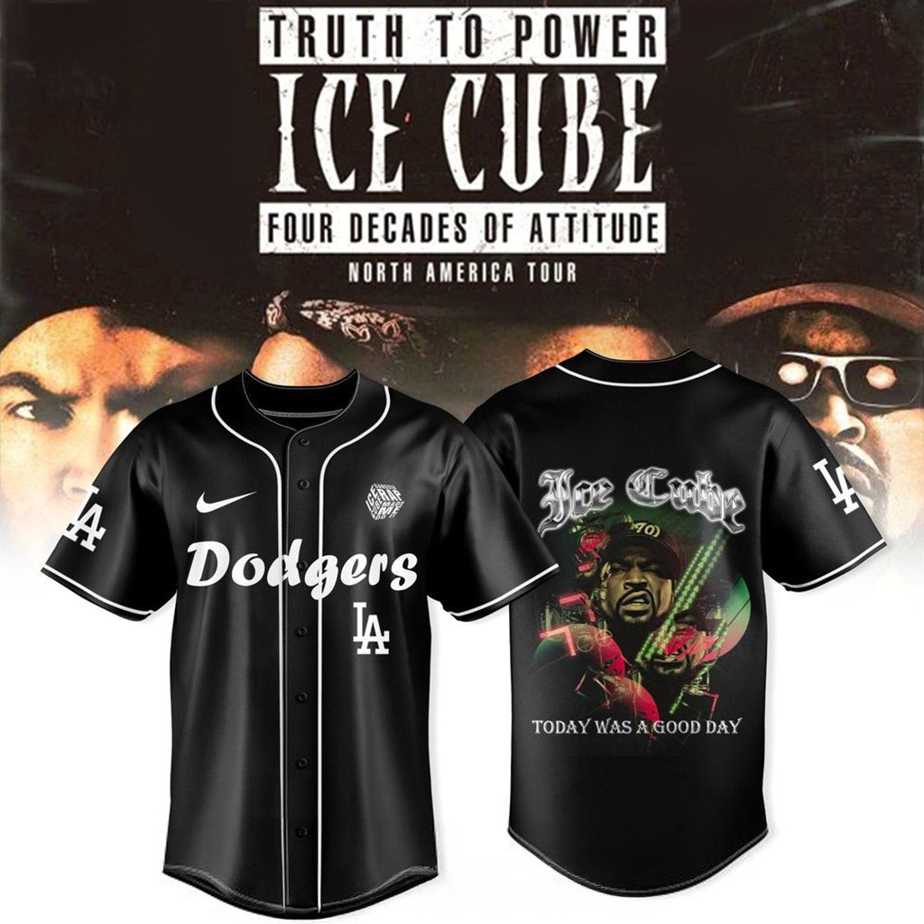 Los Angeles Dodgers X Ice Cube 4 Decades Of Attitude Tour 2025 Jersey Dodgers Merch Him Gifts