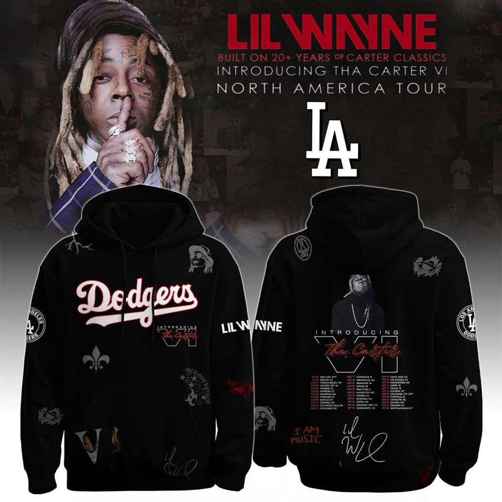 Los Angeles Dodgers X Lil Wayne Tha Carter Vi North America Hoodie 2025 Dodgers Merch