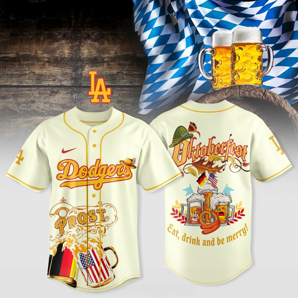 Los Angeles Dodgers X Oktoberfest Home Runs Hops 2025 Jersey Dodgers Merch Gifts For Fans