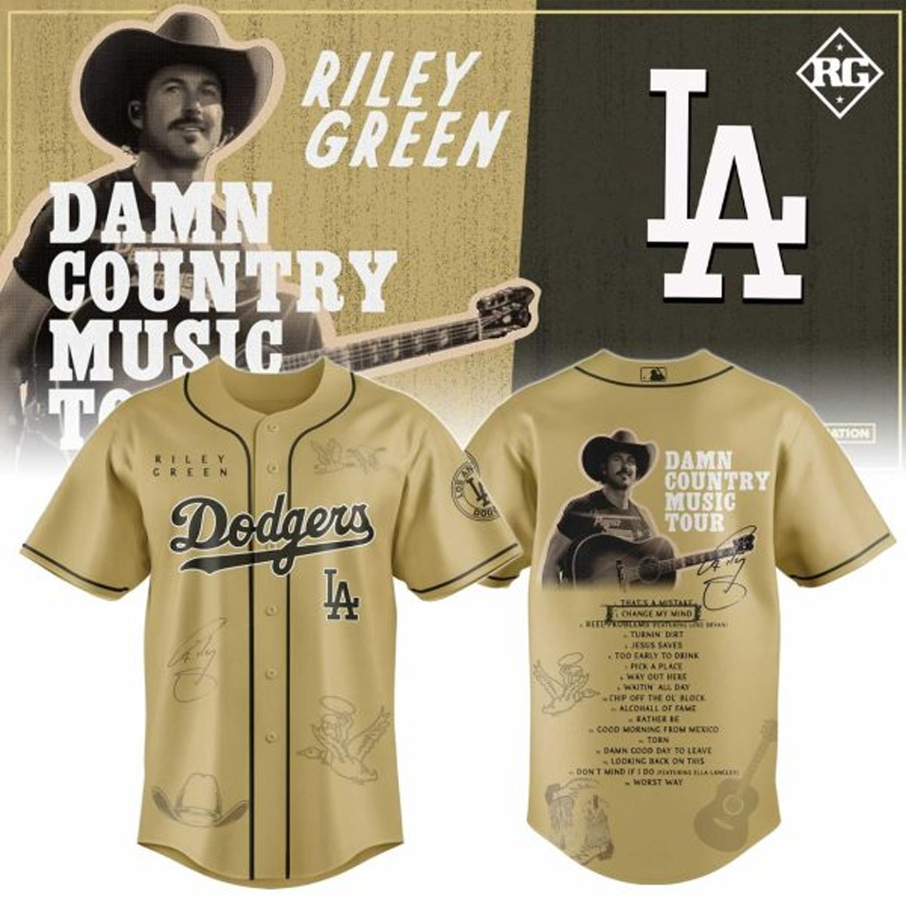 Los Angeles Dodgers X Riley Green 2025 Jersey Dodgers Merch Gifts For Baseball Fans