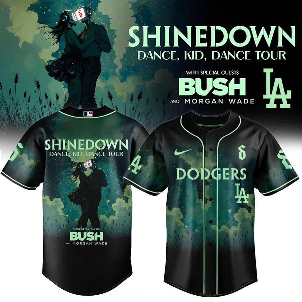 Los Angeles Dodgers X Shinedown Dance Kid Dance Tour Merch 2025 Baseball Jersey Dodgers Merch