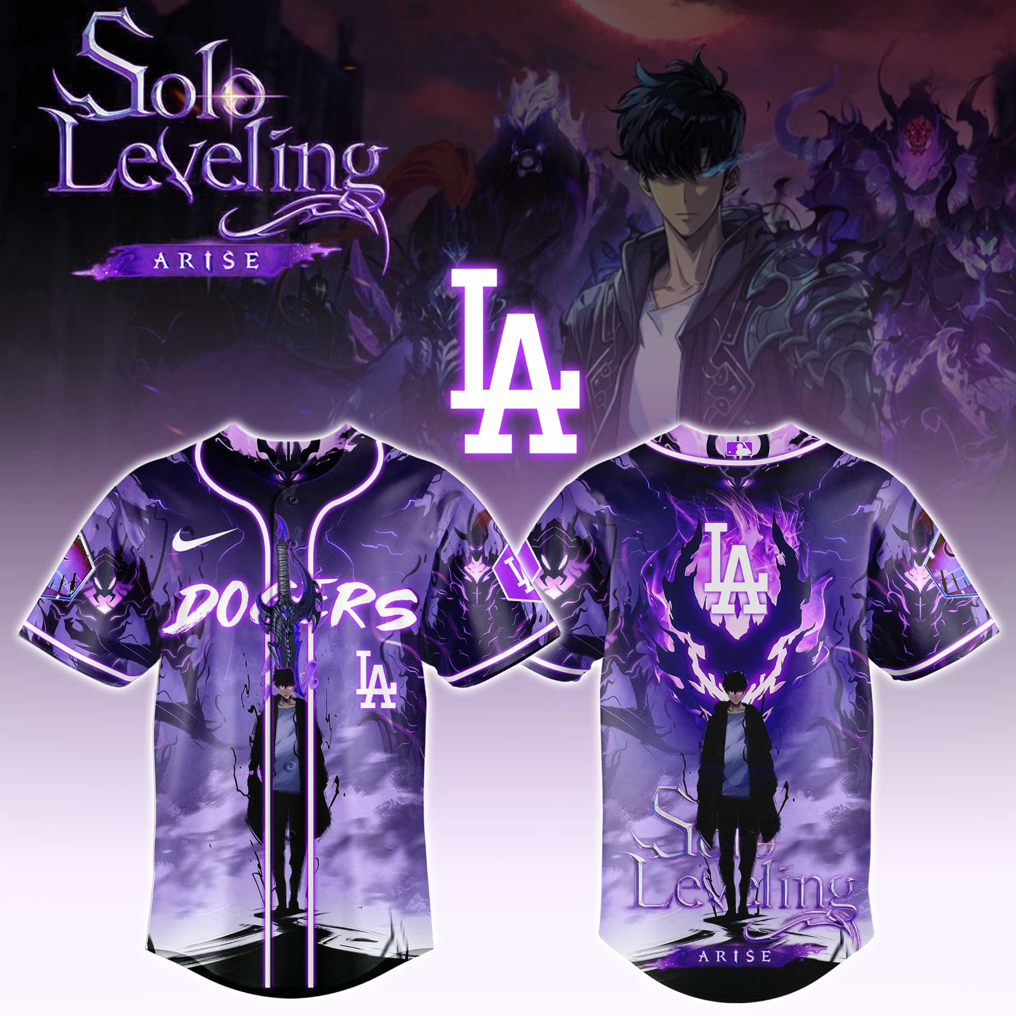 Los Angeles Dodgers X Solo Leveling Jersey 2025 Baseball Lover Gift Ideas