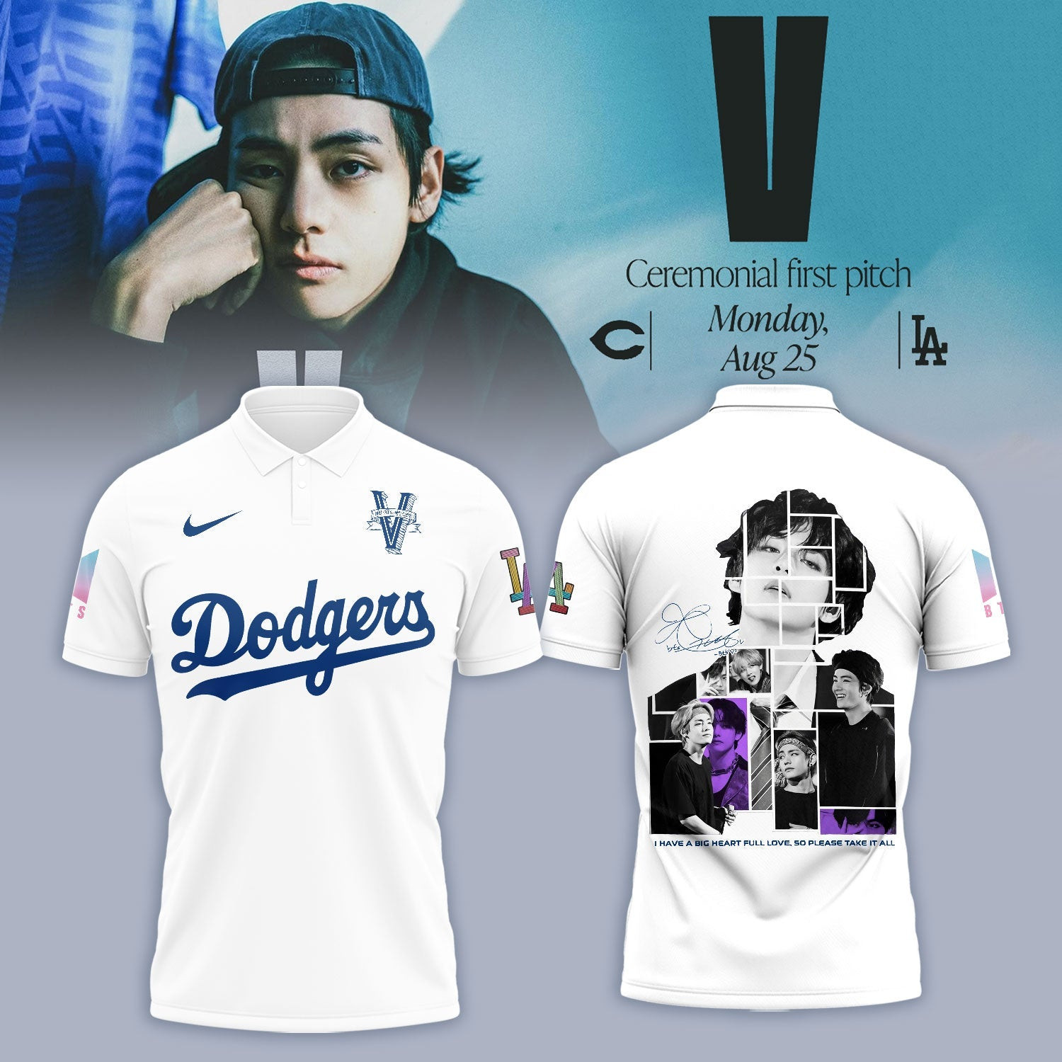 Los Angeles Dodgers X V Bts Polo Gifts For Baseball Lovers