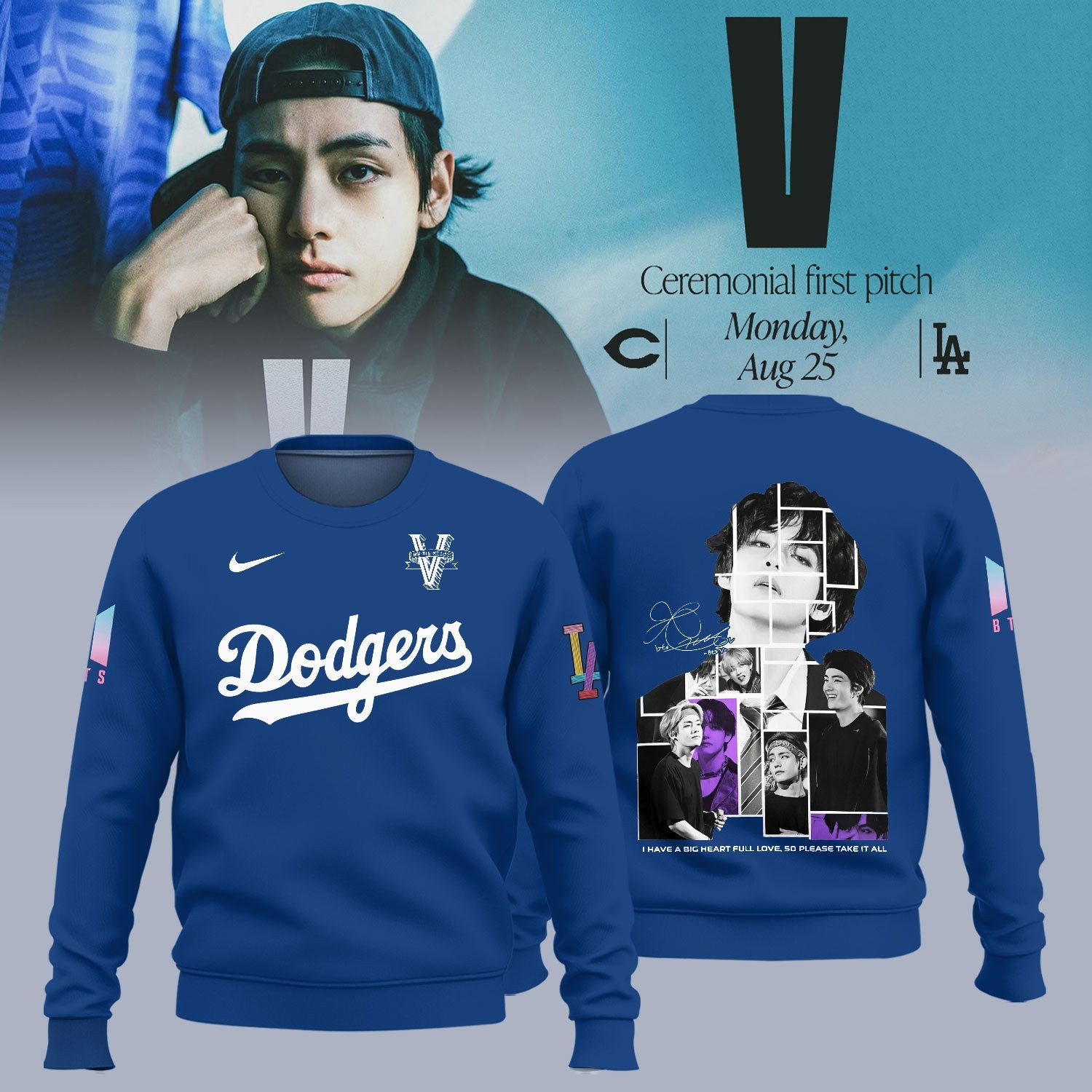 Los Angeles Dodgers X V Bts Sweatshirt Best Gifts For Baseball Lovers