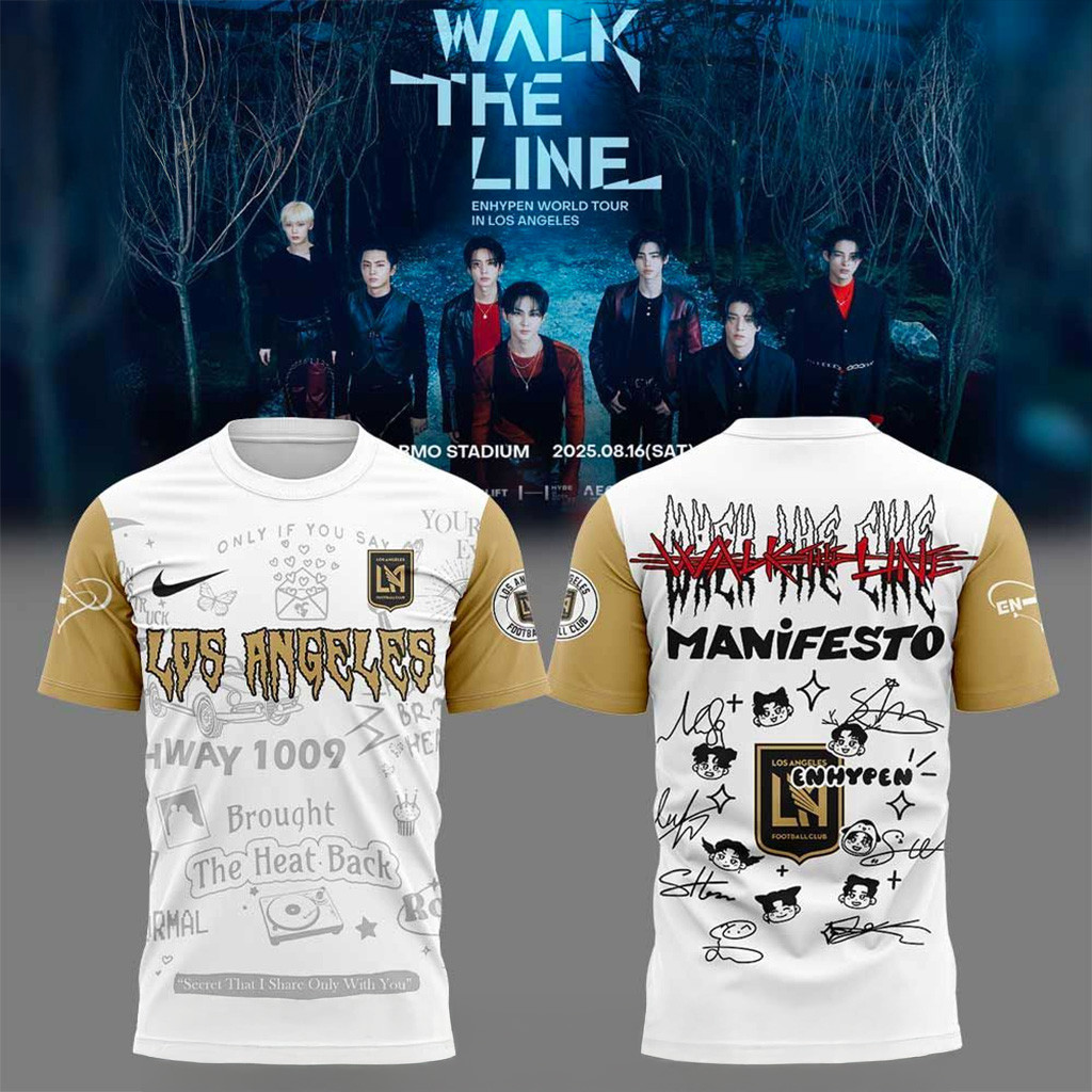 Los Angeles Fc X Enhypen Walk The Line 2025 Signature Tshirt Hoodie