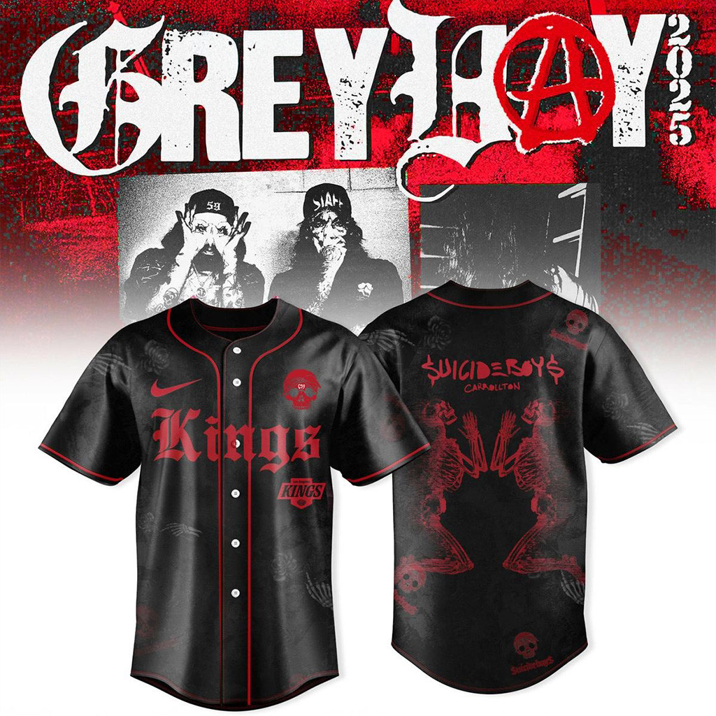 Los Angeles Kings x Suicideboys Greyday Tour 2025 Jersey Los Angeles Kings Merch For Fans