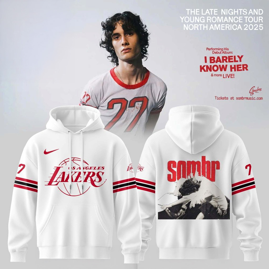 Los Angeles Lakers X Sombr The Late Nights Young Romance Tour Hoodie Lakers Merch Fans Gifts