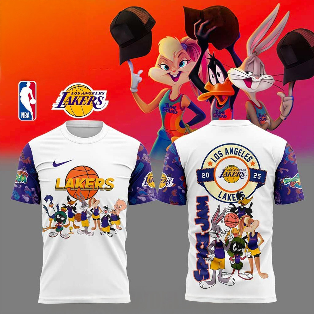 Los Angeles Lakers X Space Jam T-Shirt Lakers Merch Gift Ideas For Basketball Lovers