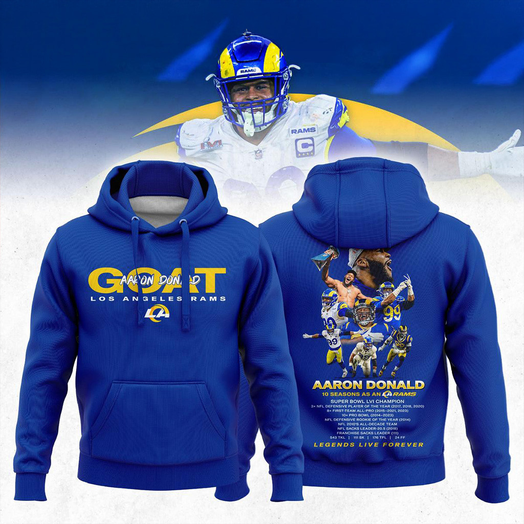 Los Angeles Rams Aaron Donald Retirement Hoodie Rams Merch Gift Ideas For Basketball Lovers