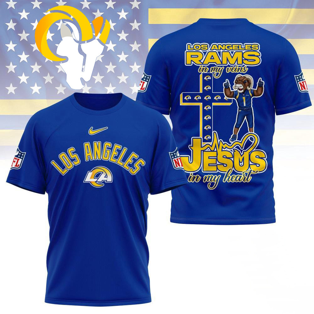Los Angeles Rams In My Veins In My Heart All Over Print Shirt Football Gifts For Men