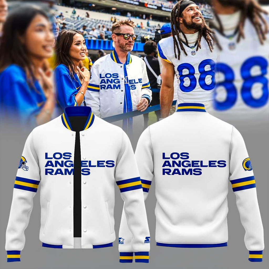 Los Angeles Rams White Jacket Rams Merch Gift Ideas For Football Lovers