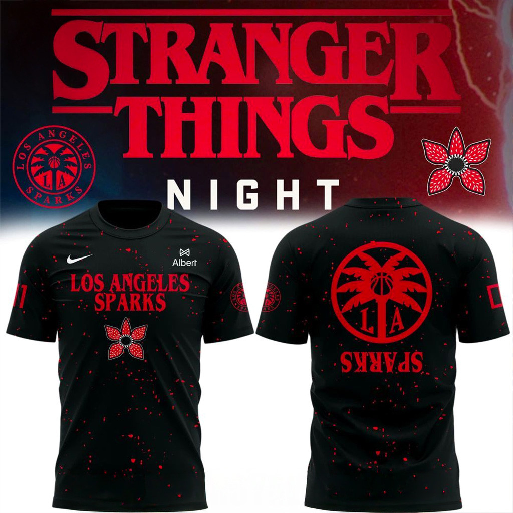 Los Angeles Sparks Stranger Things Rebel Swingman T-Shirt Sparks Merch Her Gifts
