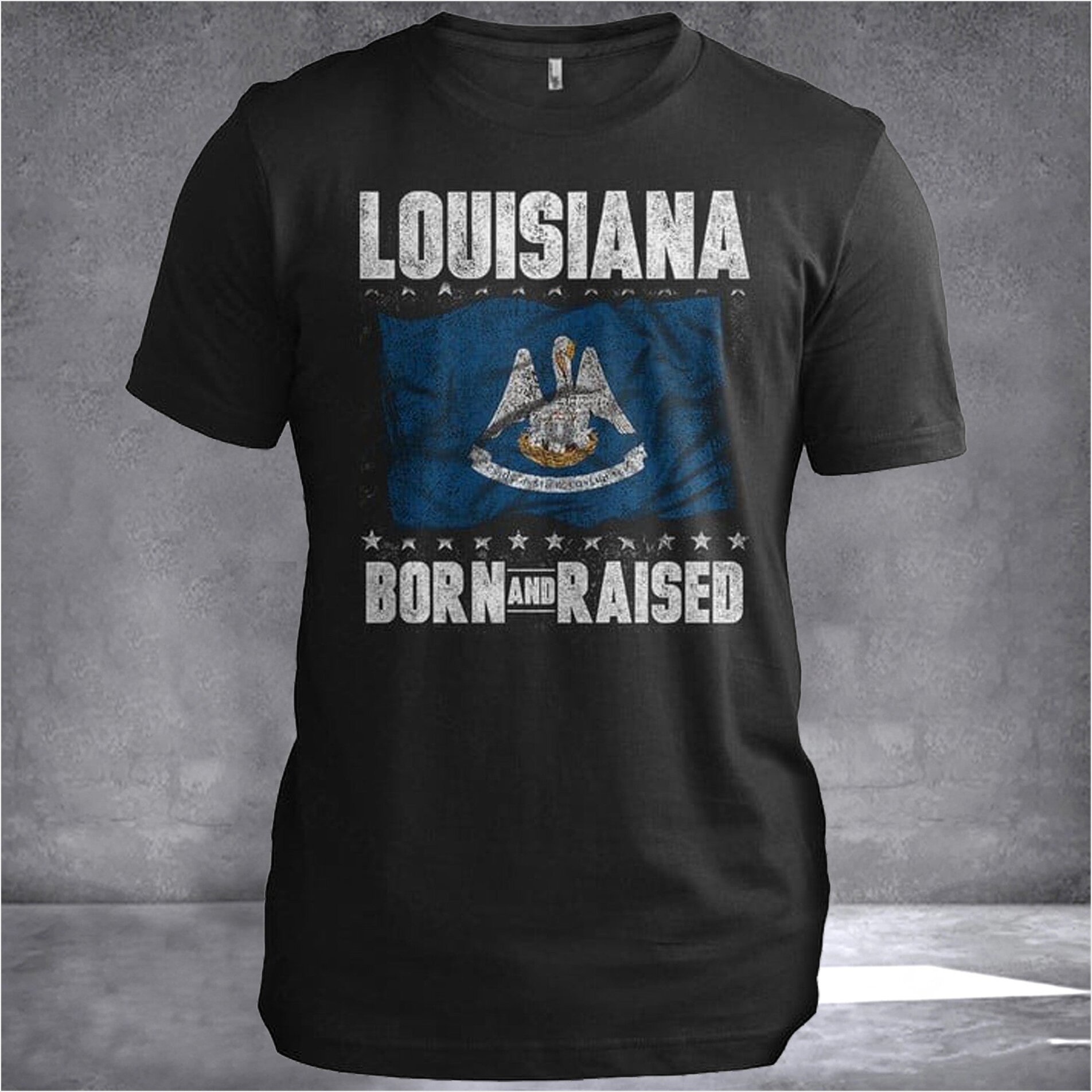 Louisiana Born And Raised Louisiana T-Shirt Patriotic Tee Shirts Mens Gift Ideas For Son